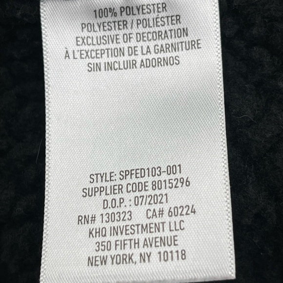 SPYDER Jacket Mens Large Black Constant Full-Zip Sweater Sherpa Lined Knit Coat - Picture 12 of 15